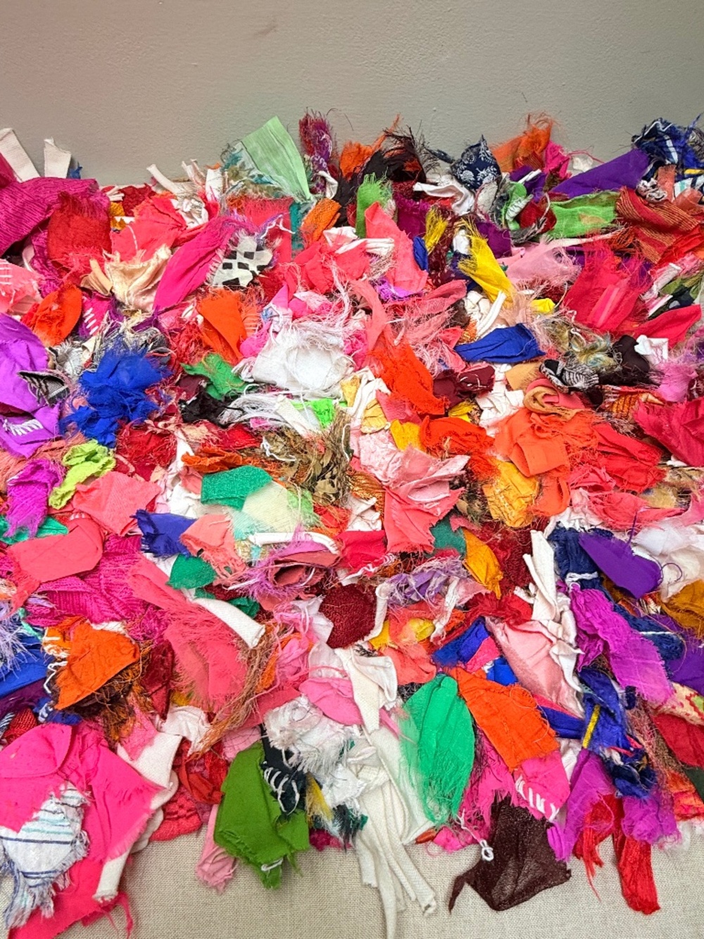 Bohemian Hippie Recycled Colorful Sari Rag Rug For Home Dorm or Apartment